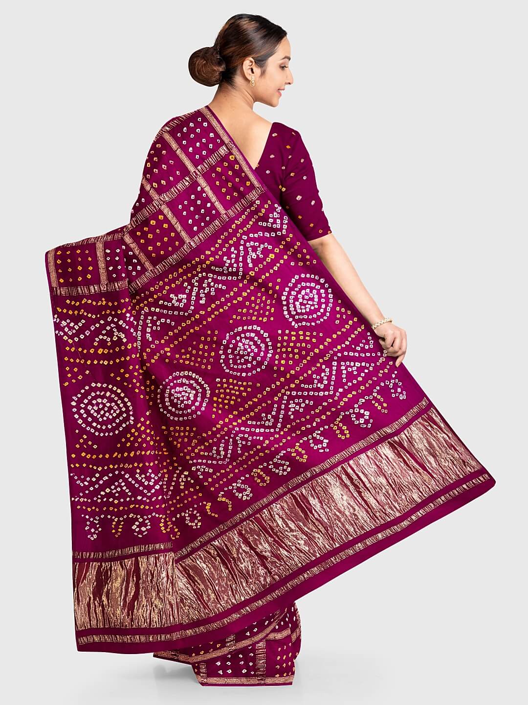 Pink Traditional Gharchola Saree in Modal Silk – Khatri Jamnadas