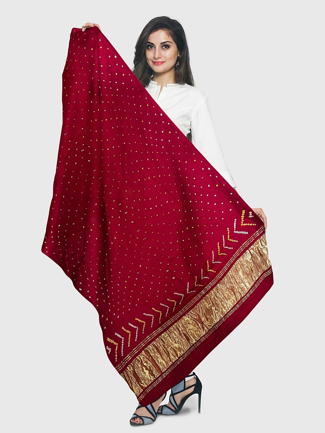 Bandhani Dupattas | Traditional Bandhani Dupattas Online: Khatri Jamnadas  Bechardas  Tagged "Red"