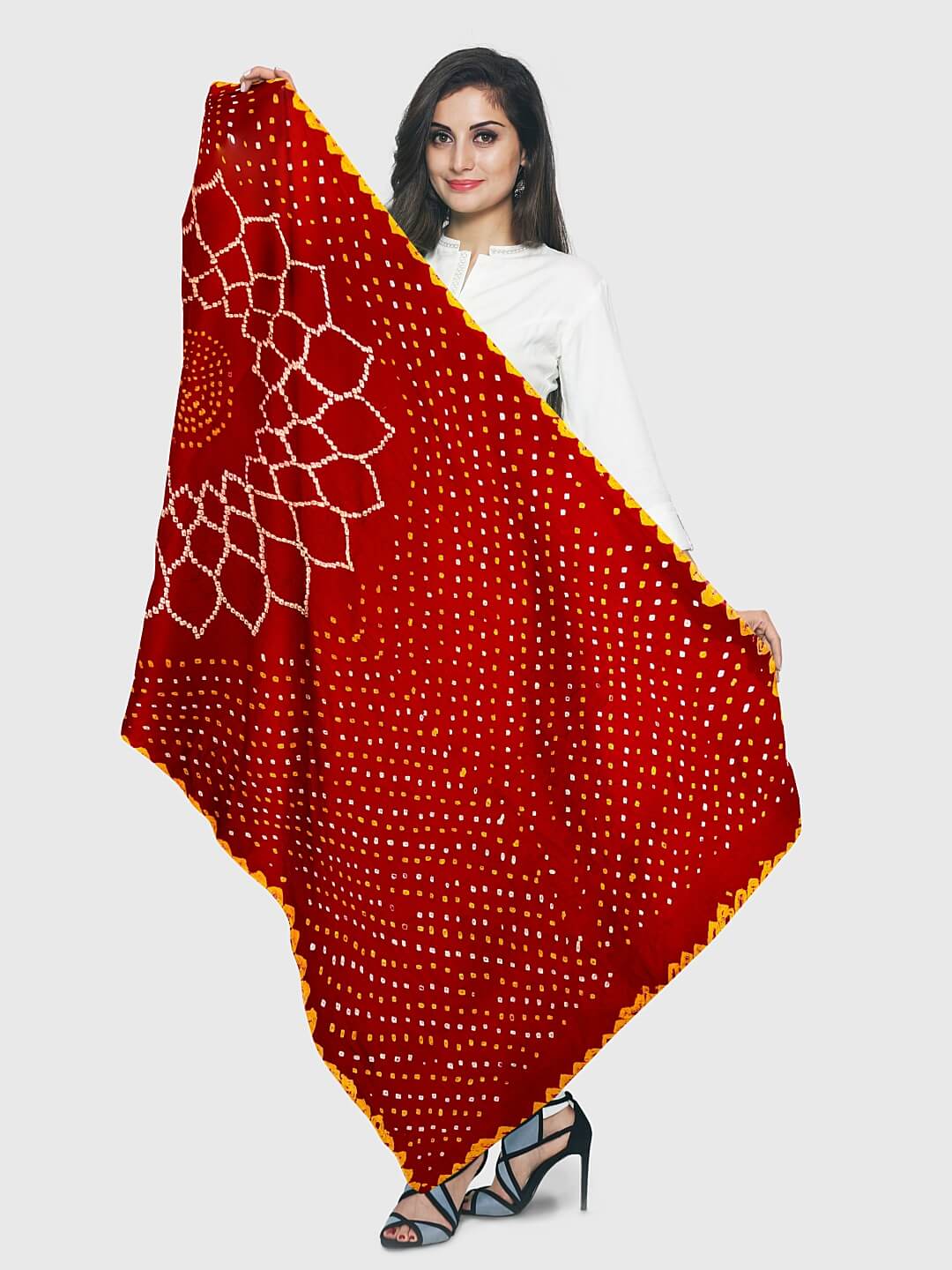 Bandhani Dupattas | Traditional Bandhani Dupattas Online: Khatri Jamnadas  Bechardas  Tagged "Red"