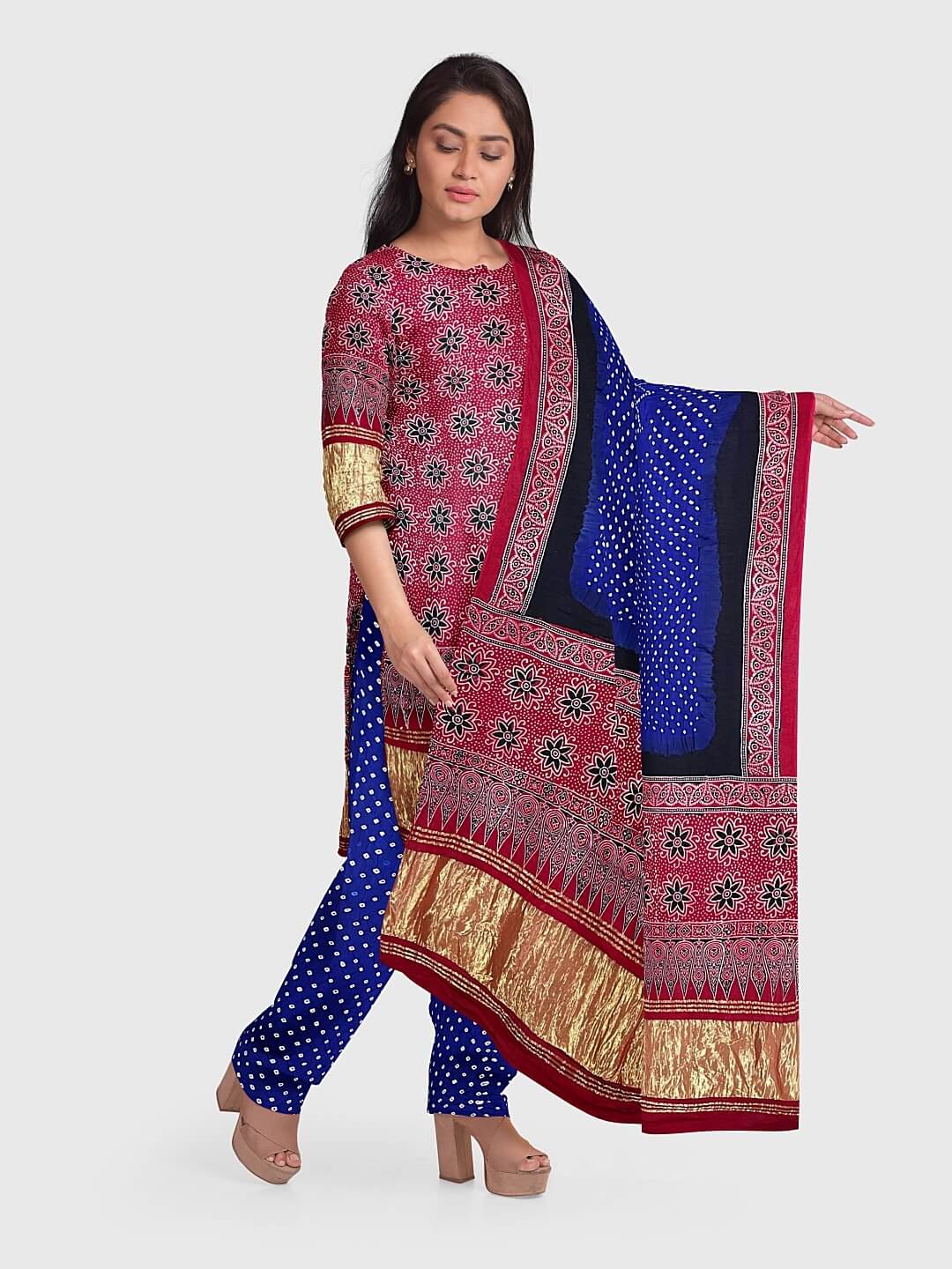 Ajrakh Printed Cotton Fabric - Byhand I Indian Ethnic Wear Online I  Sustainable Fashion I Handmade Clothes