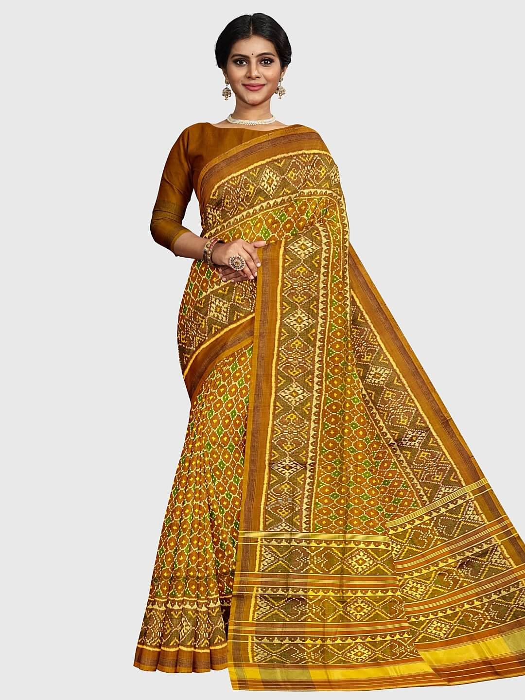 Ikkat Patola with weaving gold jari, Traditional Saree, Wedding Saree, Pure Silk shops Patola Saree Women Saree