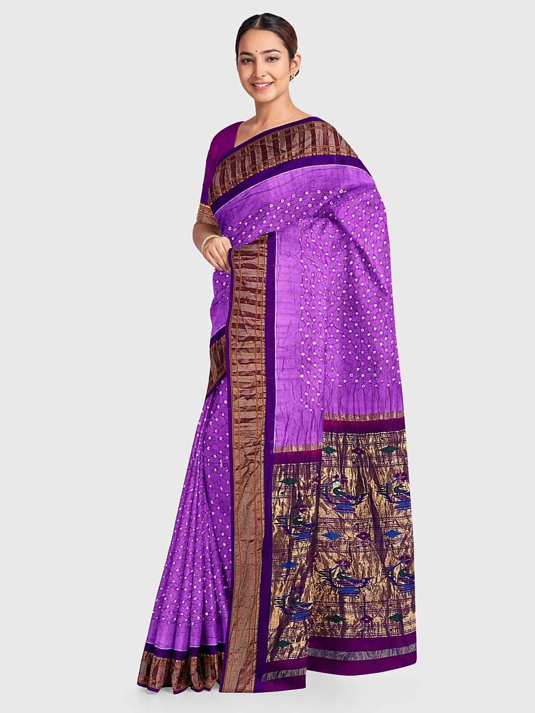 Buy online Purple Zari Worked Tussar Silk Saree from ethnic wear for Women  by Ethnic Dukaan for ₹10338 at 0% off | 2024 Limeroad.com