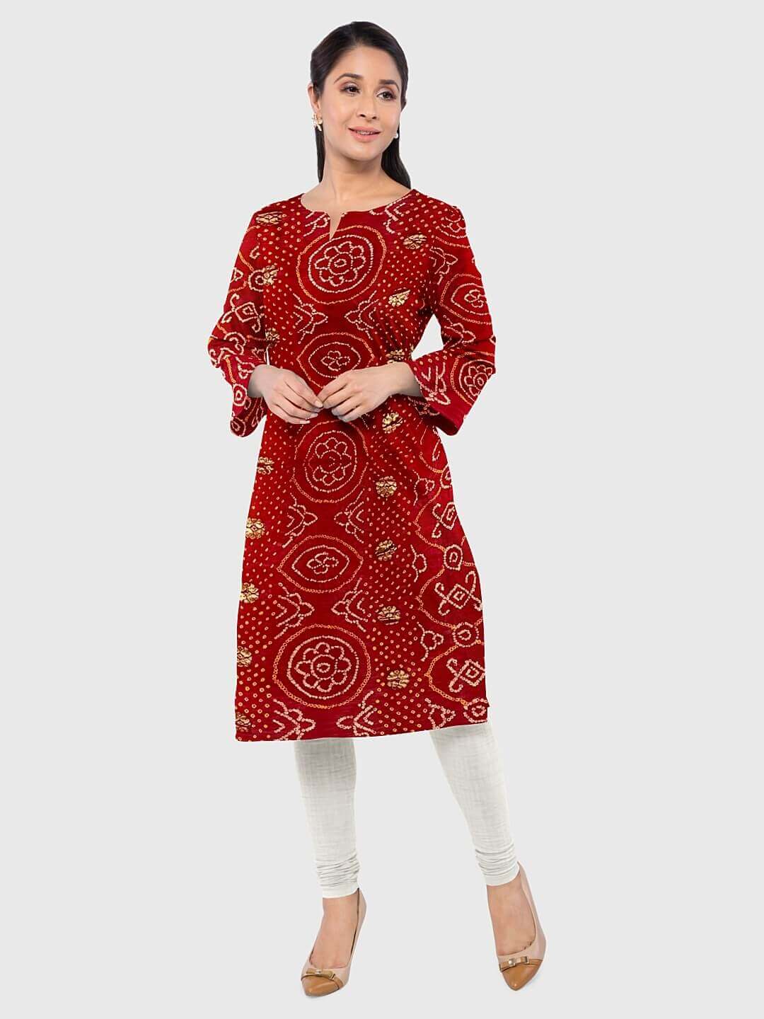 Party Wear 4 color available Womens Ethnic Banarasi Silk Woven Designed  Stitched Kurti