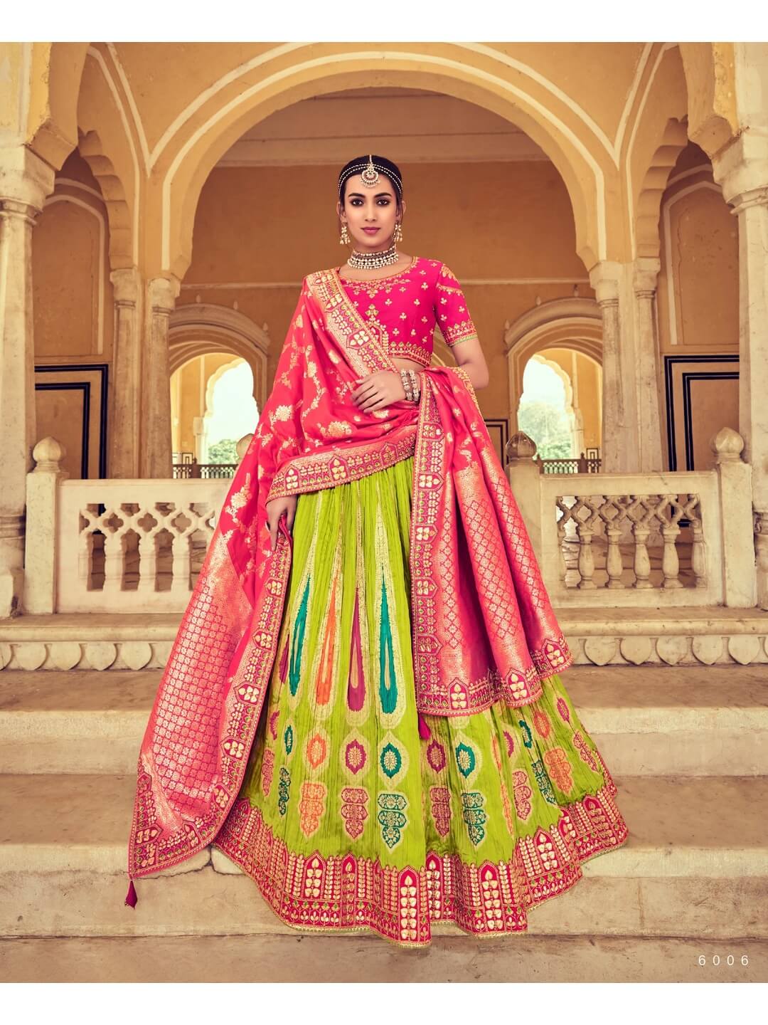 Banarasi Silk Jacquard Semi-Stitched Lehenga Choli for Women's  (Multicolour) | eBay
