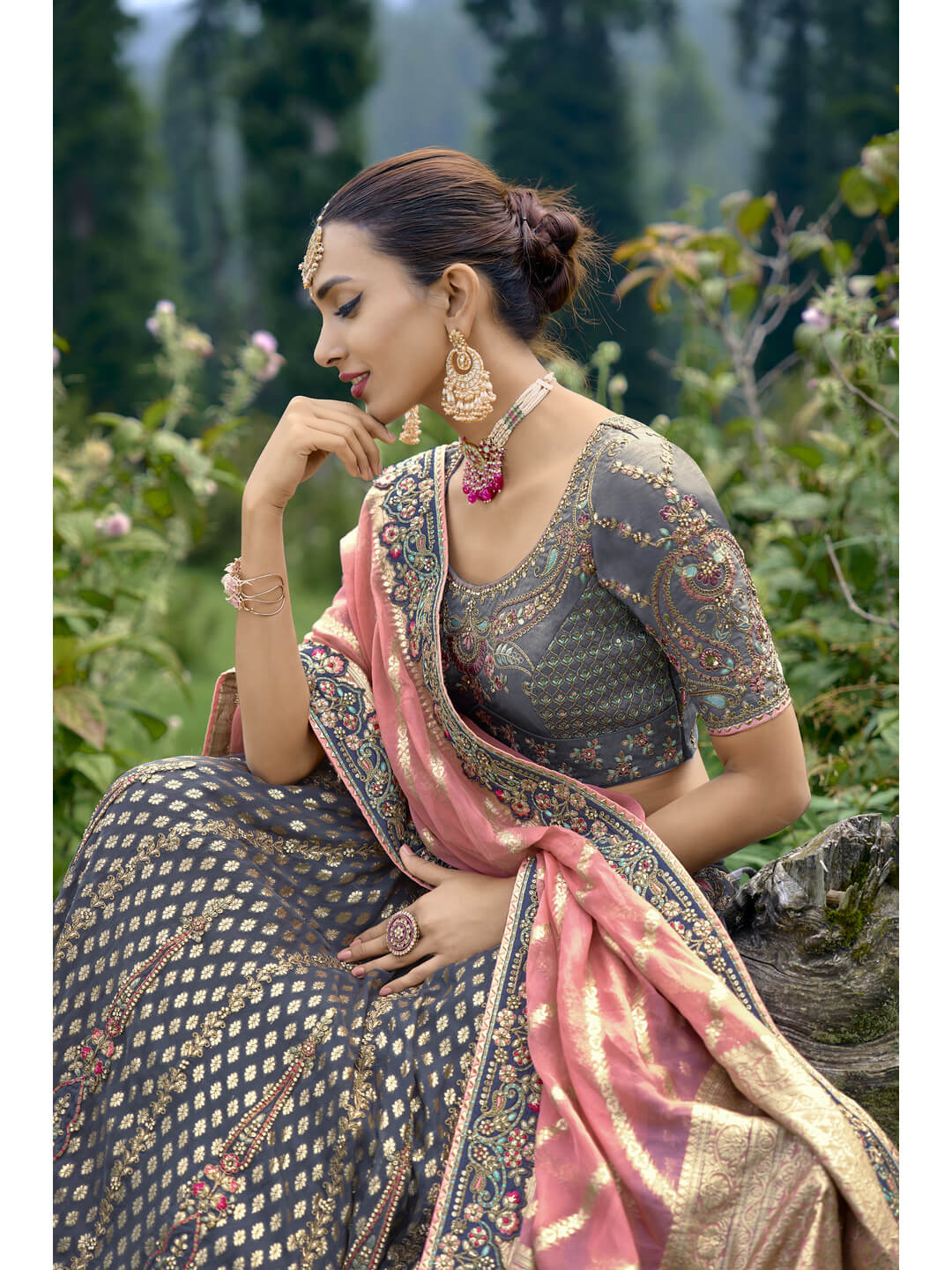 Buy Pink banarasi silk Indian wedding lehenga in UK, USA and Canada |  Indian wedding lehenga, Indian bridal outfits, Designer bridal lehenga choli